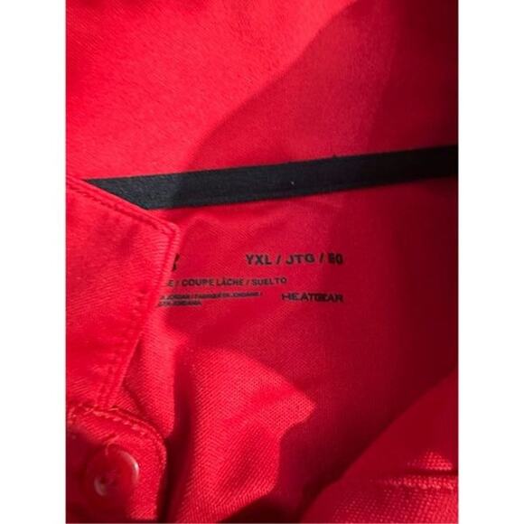 Under Armour Boys Athletic Polo  Youth XL (16)  Red  EUC back 2 school - Picture 2 of 3